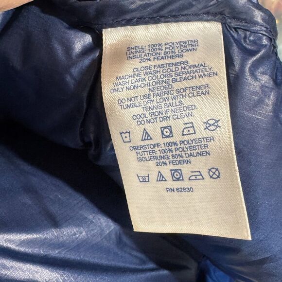 Lands End Puffer Vest Mens XL Blue Down Insulated Water Resistant 600 Fill - Picture 4 of 6